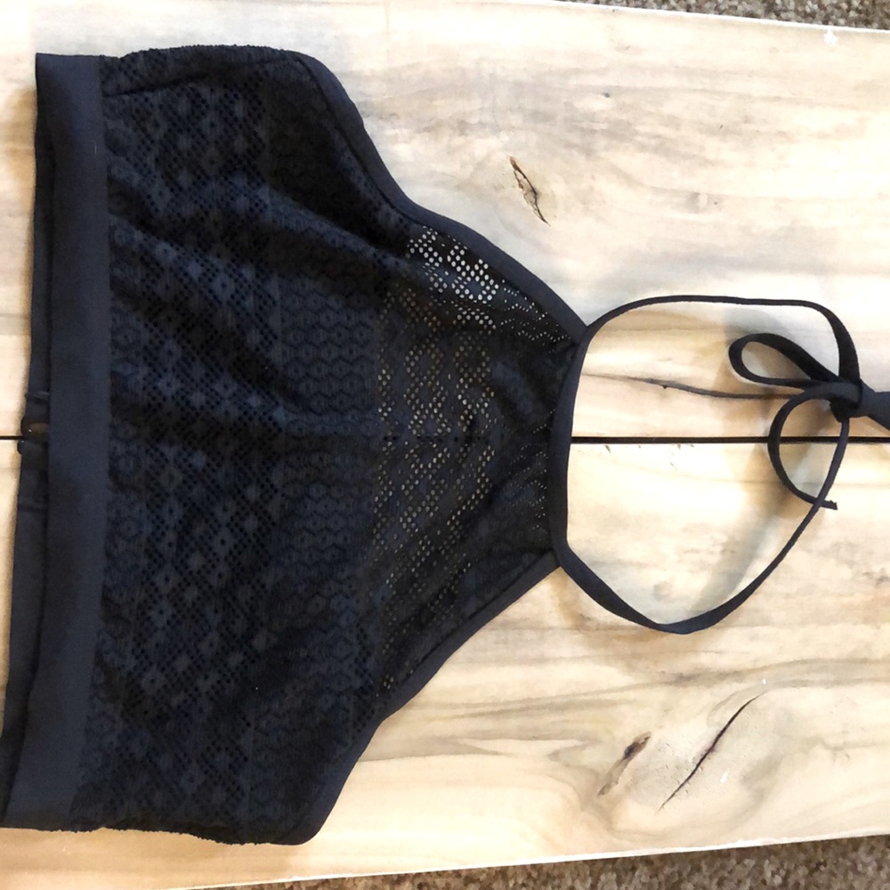 black bathing suit top